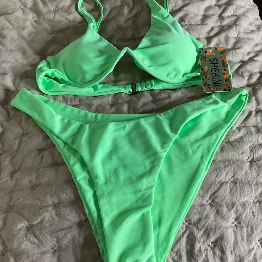 #43- Shekini Light Green Bikini Set